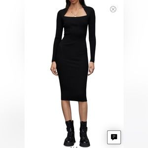AllSaints Black Midi Dress